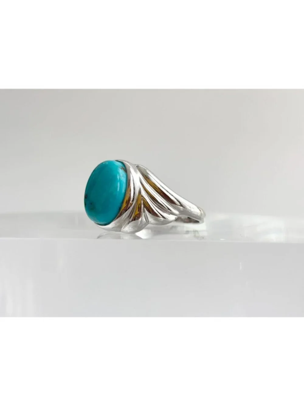 Sleeping Beauty Turquoise Stone Sterling Silver 925 Vintage Ring - sz 11.25